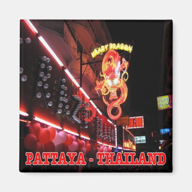 zTH026 Nattens Klubb i PATTAYA, Thailand, Fridge Magnet (Framsidan)