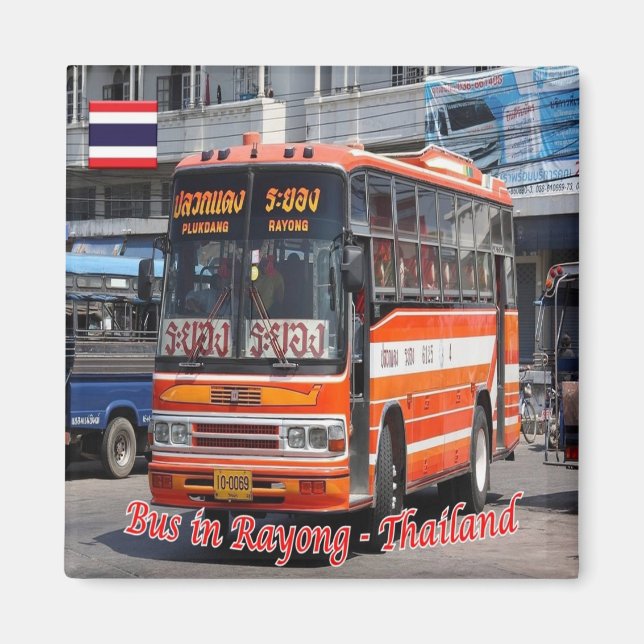 zTH027 BUSS i RAYONG, Thailand, Asien, Fridge Magnet (Framsidan)
