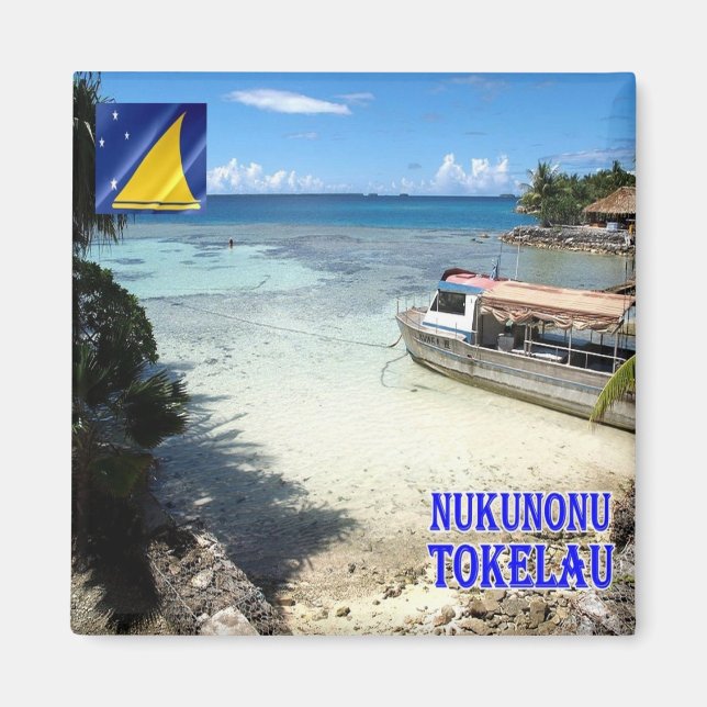 zTK005 NUKUNONU, Tokelau Island, Oceanien, Fridge  Magnet (Framsidan)