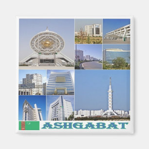 zTM003 kollage of ASHGABAT, Turkmenistan, Fridge Magnet
