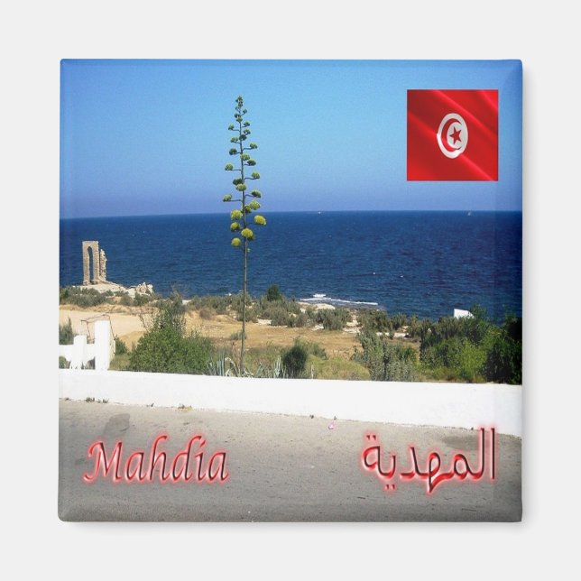 zTN011 MAHDIA, Tunisien, Afrika, Fridge Magnet (Framsidan)