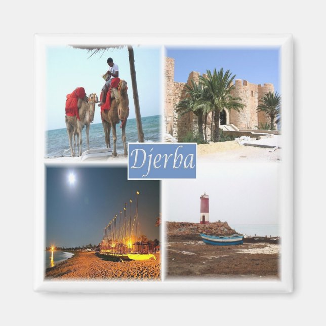 zTN017 DJERBA, Mosaic, Tunisien, Afrika, Fridge Magnet (Framsidan)