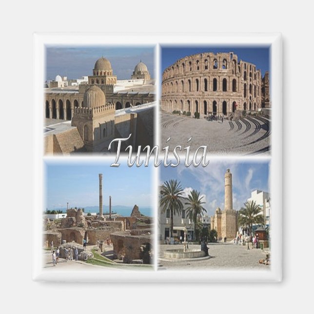 zTN018 TUNISIA, Mosaic, Afrika, Fridge Magnet (Framsidan)