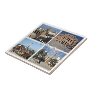 zTN018 TUNISIA, Mosaic, Afrika Kakelplatta