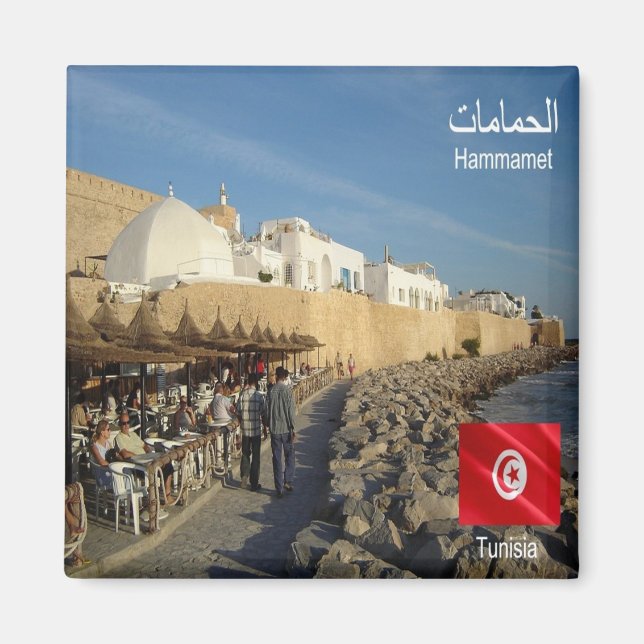 zTN019 HAMMAMET EL-Ḥ AMMĀMĀT, Tunisien, Fridge Magnet (Framsidan)