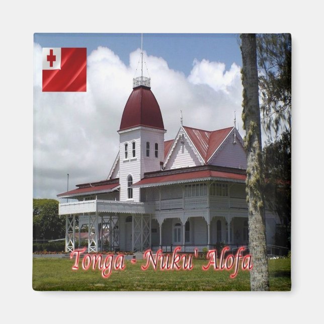 zTO004 TONGA, Royal Palace, Oceanien, Fridge Magnet (Framsidan)