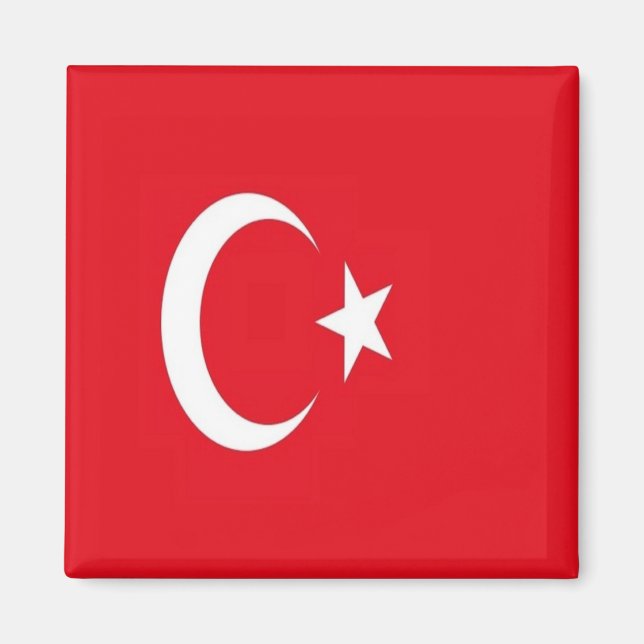 zTR001 TURKISK FLAGGA TURKIET, Kylskåp Magnet (Framsidan)