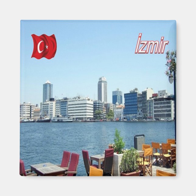 zTR007 SMYRNA, Turkiet, Europa, Frankrike Magnet (Framsidan)