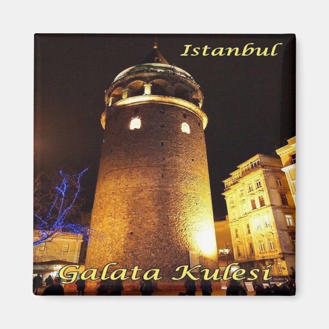zTR015 ISTANBUL GALATA TORN nattetid, Fridge Magnet (Framsidan)