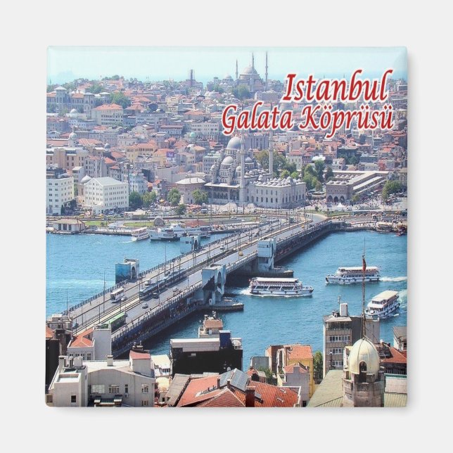 zTR016 ISTANBUL GALATA BRIDGE, Turkiet, Fridge Magnet (Framsidan)