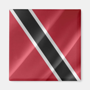 zTT002 TRINIDAD and TOBAGO, Wave Flagga, Fridge Magnet