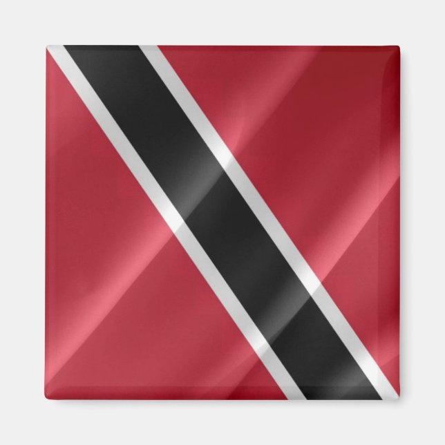 zTT002 TRINIDAD and TOBAGO, Wave Flagga, Fridge Magnet (Framsidan)