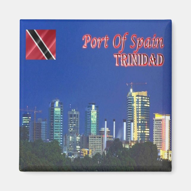 zTT005 TRINIDAD, Skyline, Spaniens hamn, Fridge Magnet (Framsidan)