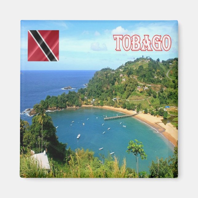 zTT007 TOBAGO, Parlatuvier Bay,Fridge Magnet (Framsidan)