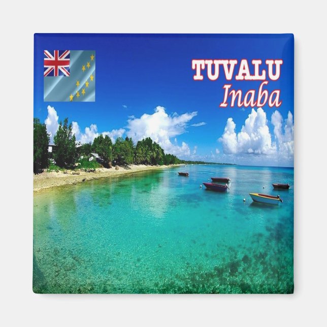 zTV007 INABA, Tuvalu, Oceanien, Fridge Magnet (Framsidan)