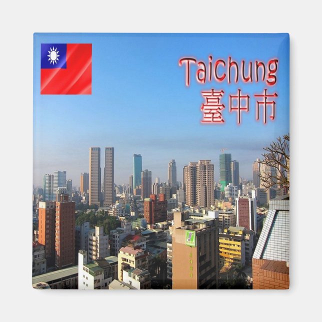 zTW006 TAICHUNG City, Taiwan Formosa, Fridge Magnet (Framsidan)