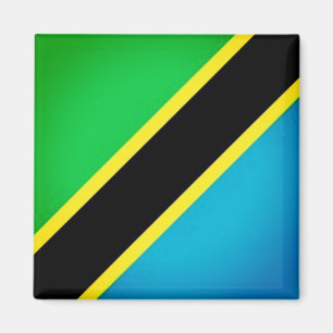 zTZ001 TANZANIA, Flagga, Afrika, Fridge Magnet