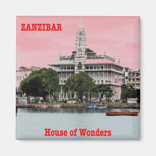 zTZ008 ZANZIBAR, underhuset Tanzania, Fridge Magnet (Framsidan)