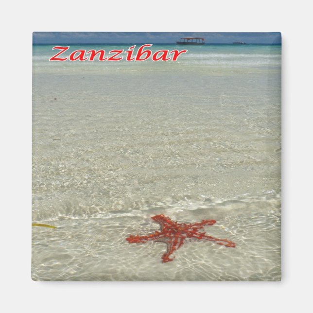 zTZ011 ZANZIBAR, Starfish,Tanzania, Afrika, Fridge Magnet (Framsidan)