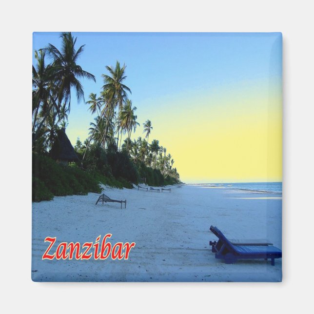 zTZ013 ZANZIBAR, stranden Öster Kusten, Tanzania,  Magnet (Framsidan)