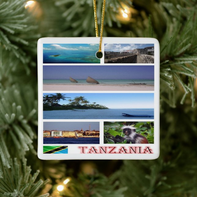 zTZ014 TANZANIA, Moasik, Afrika, Julgransprydnad Keramik (Träd)