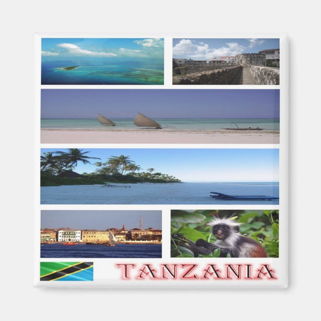 zTZ014 TANZANIA, Mosaic, Afrika, Fridge Magnet (Framsidan)