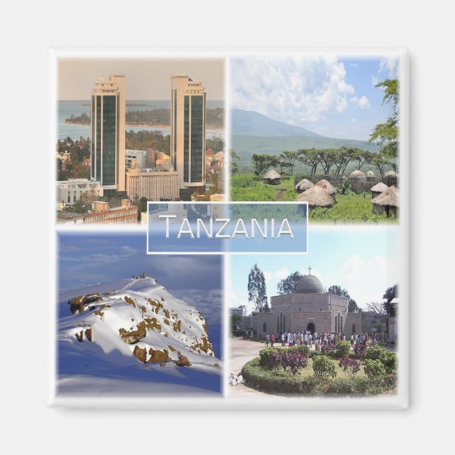 zTZ016 TANZANIA, Mosaic, Afrika, Fridge Magnet (Framsidan)