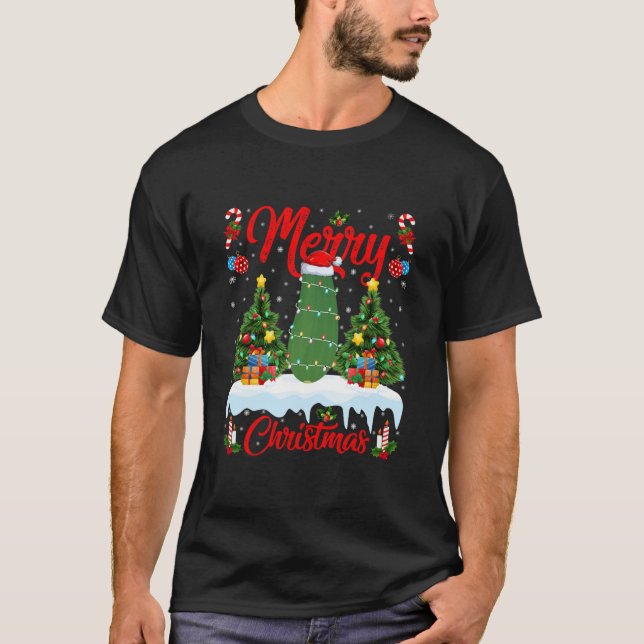 Zucchini Älskare Julafton Lighting Santa Hat Zucch T Shirt (Framsida)
