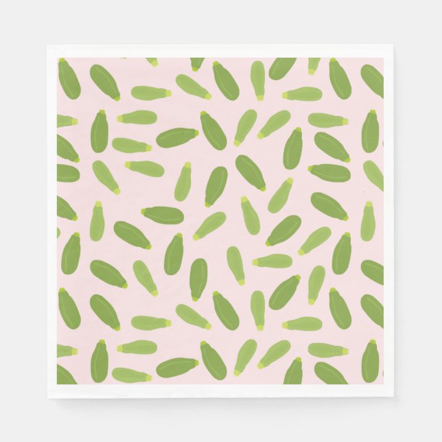 Zucchini Courgette Summer Squash Mönster Pappersservett (Framsidan)