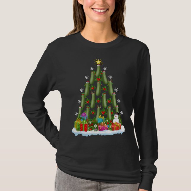 Zucchini Julafton Träd Lighting Santa Zucchini Chr T Shirt (Framsida)