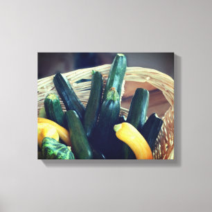 Zucchini Sommar Squash Gourds Grönsaker Canvastryck