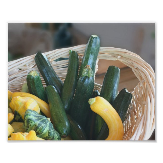 Zucchini Sommartorg Gourds Vegetables 8x10 Fototryck (Framsidan)