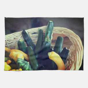 Zucchini Sommartorg Gourds Vegetables Kökshandduk