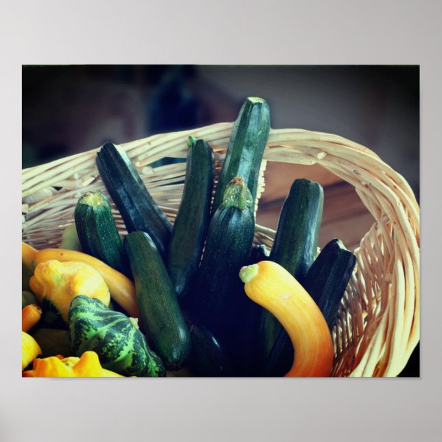 Zucchini Sommartorg Gourds Vegetables Poster (Framsidan)