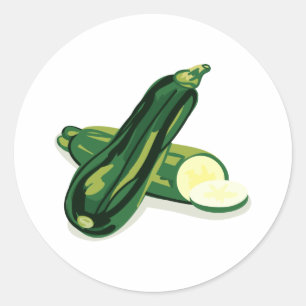 Zucchini Vegetabiliskt Runt Klistermärke
