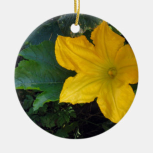 Zucchinisquashblommar - fotografera julgransprydnad keramik