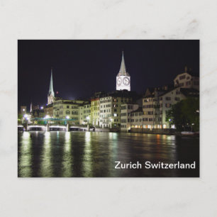 Züch Schweiz Limmat River Postcard Vykort