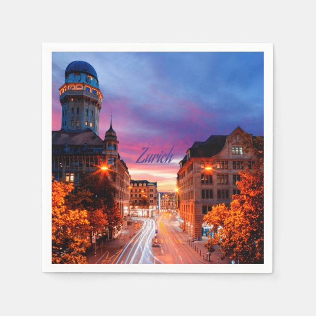 Züch Schweiz Sunset Pappersservett (Framsidan)