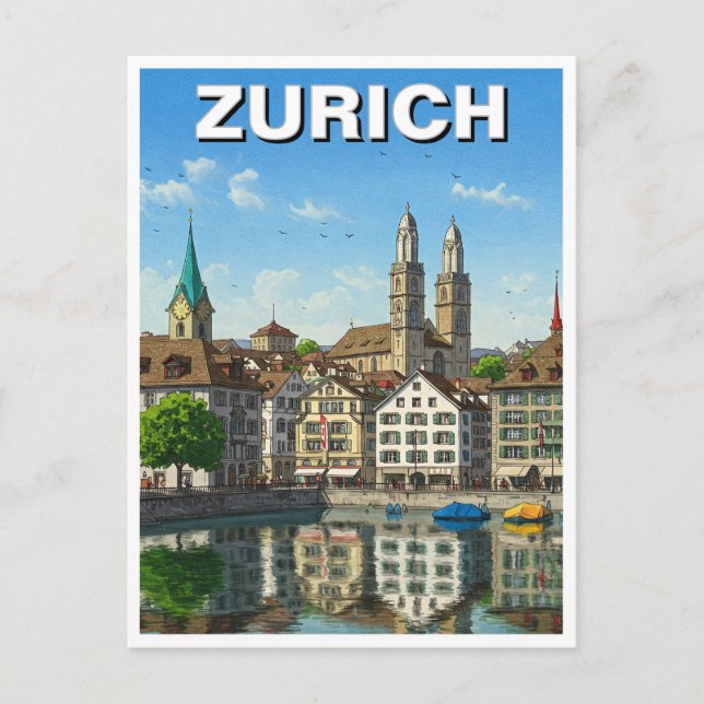 Züch Schweiz Travel Vykort (Framsida)