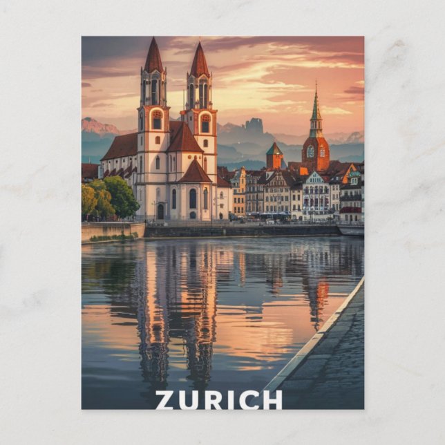 Züch Schweiz Travel Vykort (Framsida)