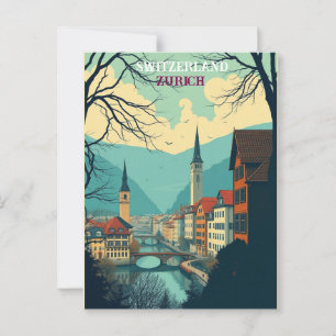 Züch Schweiz Vintage resor Art Vykort