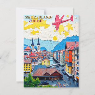 Züch Schweiz Vintage resor Art Vykort