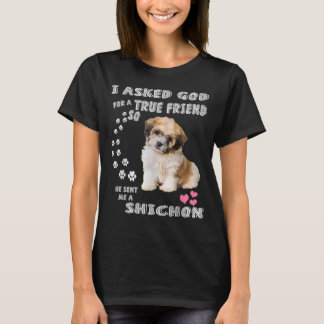 Zuchon Dog Mom Costume, Shih Tzu-Bichon mix pup  T Shirt