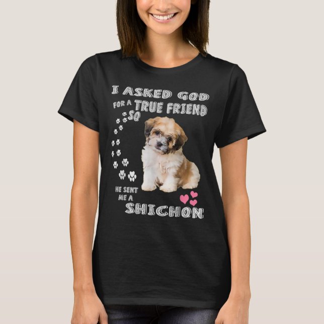 Zuchon Dog Mom Costume, Shih Tzu-Bichon mix pup  T Shirt (Framsida)
