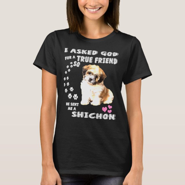 Zuchon Hund Costume Shih Tzu Bichon Mix Valp cut T Shirt (Framsida)