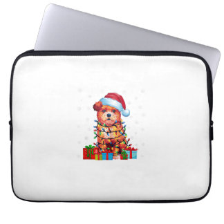 Zuchon Hund Fula Xmas Ljus Julhatt Zuchon Hund C Laptop Fodral