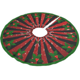 Zuckerstangen Mistel Schneeflocken Rot Grün Julgransmatta Borstad Polyester