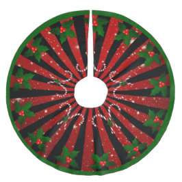 Zuckerstangen Mistel Schneeflocken Rot Grün Julgransmatta Borstad Polyester