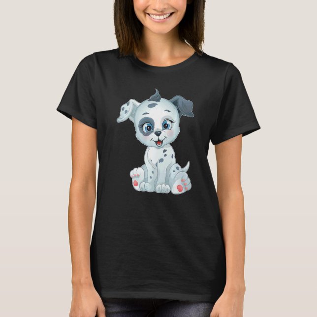 Zuckersüßer Baby Dalmatina Hunde Puppy T Shirt (Framsida)