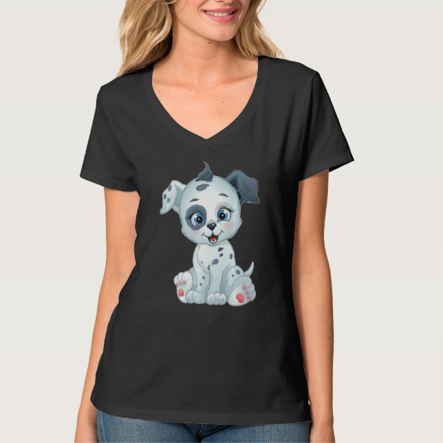 Zuckersüßer Baby Dalmatina Hunde Puppy T Shirt (Framsida)